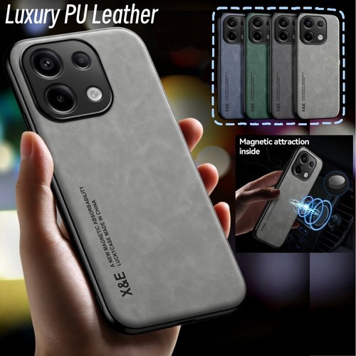 Leather magnetic phone - magnetic, case